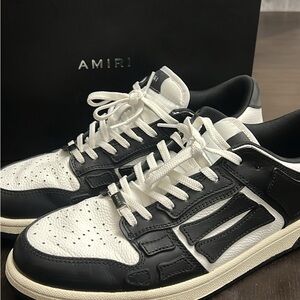 AMIRI Black and White Leather Sneakers